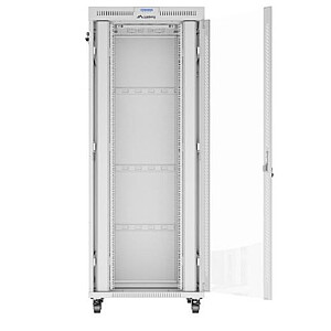Напольный шкаф-стойка 19'' 42U 800x1000 с серыми стеклянными дверями в плоской упаковке