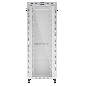 Напольный шкаф-стойка 19'' 42U 800x1000 с серыми стеклянными дверями в плоской упаковке