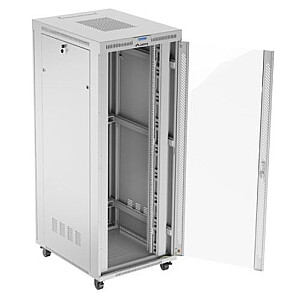Напольный шкаф-стойка 19'' 42U 800x1000 с серыми стеклянными дверями в плоской упаковке