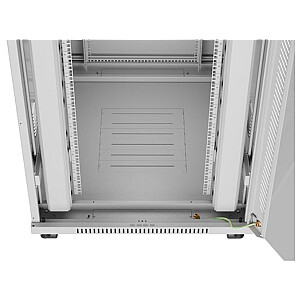 Напольный шкаф-стойка 19'' 42U 800x1000 с серыми стеклянными дверями в плоской упаковке
