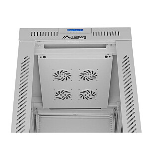 Стоячий шкаф 19'' 42U 600x800 с серыми стеклянными дверями в плоской упаковке