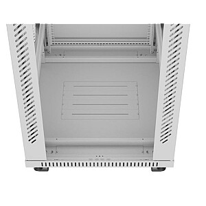 Стоячий шкаф 19'' 42U 600x800 с серыми стеклянными дверями в плоской упаковке