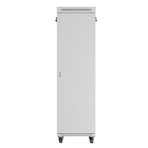 Стоячий шкаф 19'' 42U 600x800 с серыми стеклянными дверями в плоской упаковке