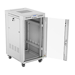 Стоячий шкаф 19'' 22U 600x800 с серыми стеклянными дверями LCD flack pack