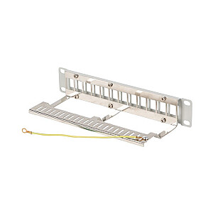 Патч-панель 12 портов 1U 10 дюймов FTP с органайзером для модулей Keystone серого цвета
