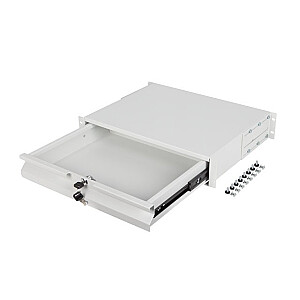 Ящик для шкафов 19 дюймов 2U 360mm серый 2U/483x360mm грузоподъемность до 90kg 4-точечное крепление