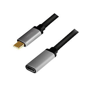 USB-C M/F, alumīnija kabelis 4K/60 Hz, 0,5 m