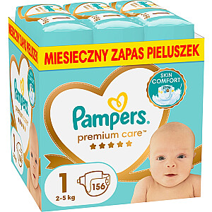 Pampers Premium Care autiņi, izmērs 1, 2-5 kg, 156 gab.