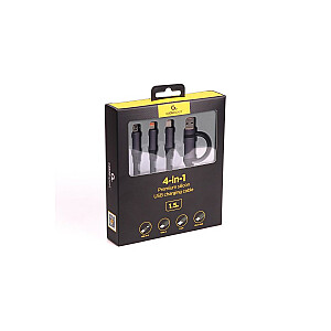 Cablexpert CC-USB2S-ACM31-1.5M Премиальный силиконовый 4-в-1 USB зарядный кабель, 1.5 м | Cablexpert