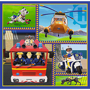 TREFL FIREMAN SAM Pužļu komplekts 3in1 Ugunsdzēsējs Sems