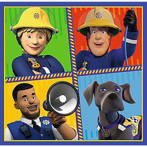 TREFL FIREMAN SAM Pužļu komplekts 3in1 Ugunsdzēsējs Sems