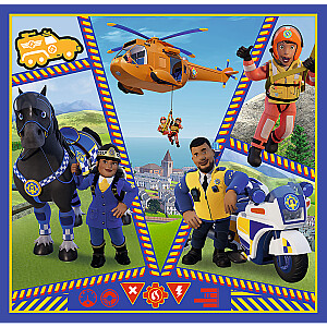 TREFL FIREMAN SAM Pužļu komplekts 3in1 Ugunsdzēsējs Sems
