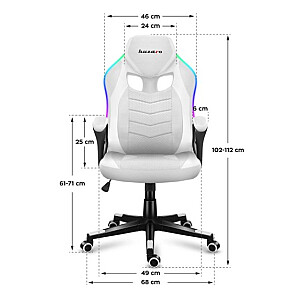 Игровое кресло Huzaro Force 2.5 RGB WHITE MESH