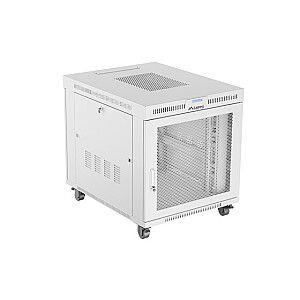 Установка стоечного шкафа 19 дюймов 15U 800x1000 с перфорированной дверью серый (плоская упаковка)