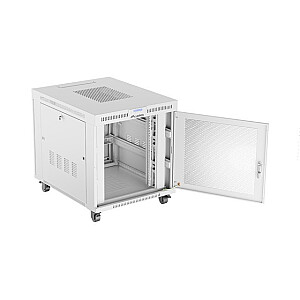 Установка стоечного шкафа 19 дюймов 15U 800x1000 с перфорированной дверью серый (плоская упаковка)