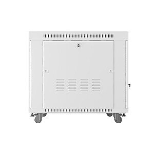 Установка стоечного шкафа 19 дюймов 15U 800x1000 с перфорированной дверью серый (плоская упаковка)