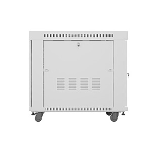Установка стоечного шкафа 19 дюймов 15U 800x1000 с перфорированной дверью серый (плоская упаковка)