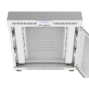 Установка стоечного шкафа 19 дюймов 15U 800x1000 с перфорированной дверью серый (плоская упаковка)