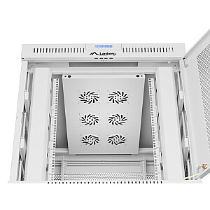 Установка стоечного шкафа 19 дюймов 15U 800x1000 с перфорированной дверью серый (плоская упаковка)