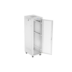 Установка стоечного шкафа 19 дюймов 42U 600x800 с перфорированными дверями LCD серый (плоская упаковка)