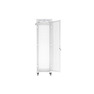 Установка стоечного шкафа 19 дюймов 42U 600x800 с перфорированными дверями LCD серый (плоская упаковка)