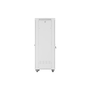 Установка стоечного шкафа 19 дюймов 42U 600x800 с перфорированными дверями LCD серый (плоская упаковка)