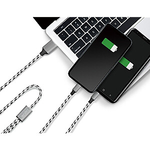 USB2.0 A/M к micro USB + USB-C кабель, 1.2м