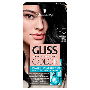 GLISS Color Care & Moisture matējoša krāsa matiem 1-0 Dziļi melna