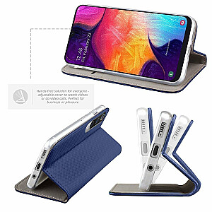 Fusion Magnet Case Grāmatveida Maks Priekš Samsung A405 Galaxy A40 Zils