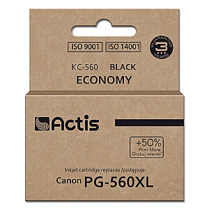 Actis KC-560 Canon printer ink, replacement PG-560XL; Supreme; 22ml; melns. Izdrukā par 50% vairāk nekā OEM.