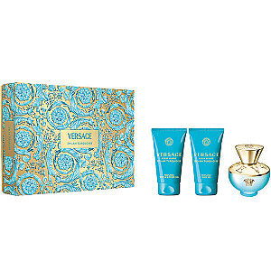 SET VERSACE Dylan Turquoise Pour Femme EDT smidzinātājs 50ml + DUŠAS ŽELEJA 50ml + ĶERMEŅA LOSJONS 50ml