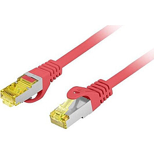 Lanberg PATCHCORD KAT.6A S/FTP LSZH CU 1M SARKANS FLUKE PĀRBAUDĪTS LANBERG