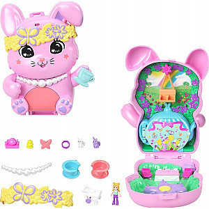 Polly Pocket - Zaķu tējas komplekts kompaktais komplekts + lelle + aksesuāri JCR40