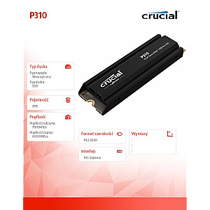 SSD Диск P310 2TB M.2 NVMe PCIe 4.0 2280 радиатор