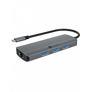 IB-DK4034a-CPD 6in1 dokstacija, HDMI, USB, PD, LAN