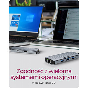 IB-DK4034a-CPD 6in1 dokstacija, HDMI, USB, PD, LAN