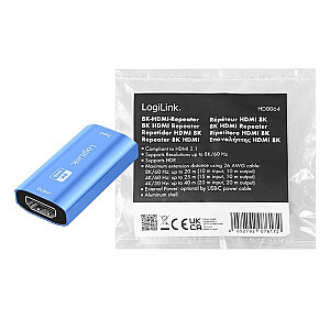 HDMI repetitors, 8K/60HZ, HDCP2.3, Alu, zils