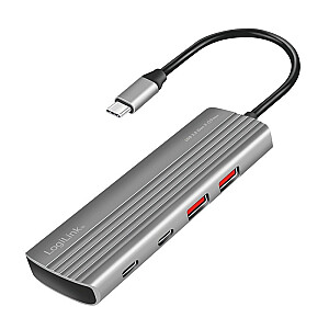 USB3.2 Gen2 Hub, 2xUSB-A, 5X USB-C, PD. 100W