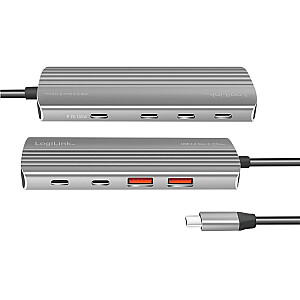 USB3.2 Gen2 Hub, 2xUSB-A, 5X USB-C, PD. 100W