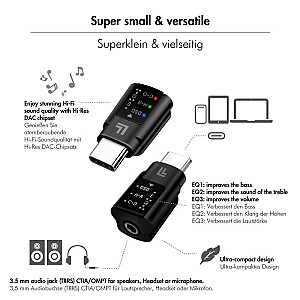 USB-C/M uz 3.5mm/F audio adapteris, DAC, EQ