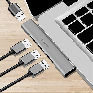 Тонкий USB-A HUB на 1x USB-A 3.0 3xUSB-A 2.0