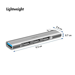 Тонкий USB-C хаб на 1x USB-A 3.0 3xUSB-A 2.0