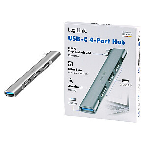 Тонкий USB-C хаб на 1x USB-A 3.0 3xUSB-A 2.0