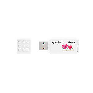 Pendrive GoodRam UME3-0640W0R11-V (64GB; USB 3.0; белый цвет) VALENTINE