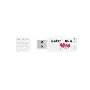 Pendrive GoodRam UME3-1280W0R11-V (128GB; USB 3.0; белый цвет) ДЕНЬ СВЯТОГО ВАЛЕНТИНА