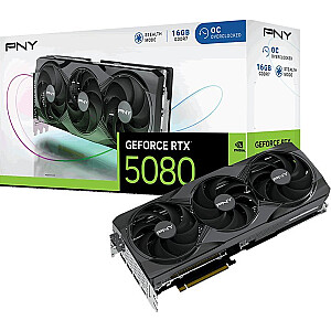 PNY GeForce RTX 5080 pārspīlēts 16GB GDDR7 grafikas karte (VCG508016TFXPB1-O)