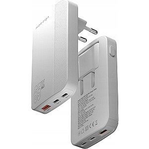 Mobile Origin Slim lādētājs 1x USB-A 2x USB-C 1.5 A (GAN-65W-SLM-WHT)