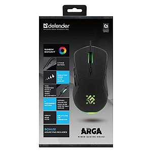 MOUSE DEFENDER GM-049 ARGA OPTIC 3600dpi 6P ЧЕРНЫЙ