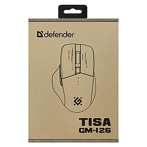 MOUSE DEFENDER GM-126 TISA RF+BT OPTIC 1600dpi 6P WHITE