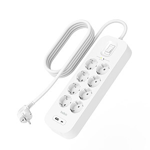 SurgePlus stripa 8x schuko 1xUSB-A 1xUSB-C 900J 2m